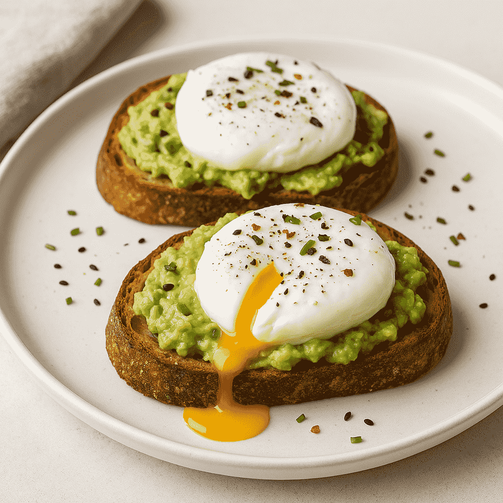 tostadas aguacate y huevo poche